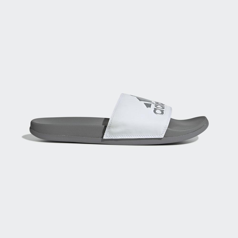 Papuci Adidas Adilette Comfort Barbati Romania - Albi/Argintii Metal/Gri F34724